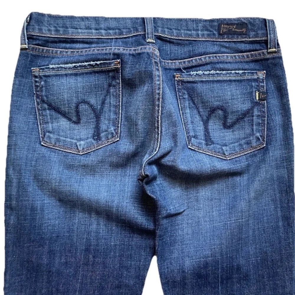 CITIZENS OF HUMANITY Kelly Boot Cut Low Rise Dark Blue Jeans Denim Y2K Womens 29 - Picture 5 of 16